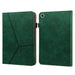 For Samsung Galaxy Tab A9 plus 11 case PU Leather Line Imprinted Tablet Cover with Card Slots - Green - buy-cases