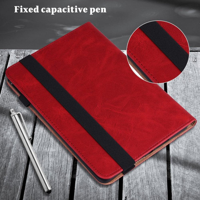 For Samsung Galaxy Tab A9 8.7 case PU Leather Stand Shell Card Holder Tablet Case - Red - buy-cases