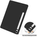 For Samsung Galaxy Tab S9 FE 10.9 Leather Case Tri-fold Stand Pen Slot Tablet Cover - Black - buy-cases