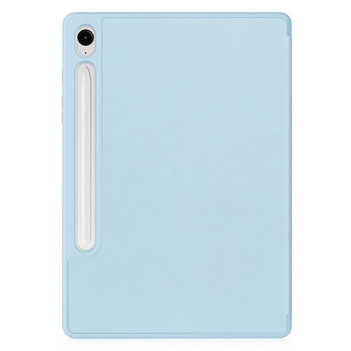 For Samsung Galaxy Tab S9 FE 10.9 Leather Case Tri-fold Stand Pen Slot Tablet Cover - Sky Blue - buy-cases