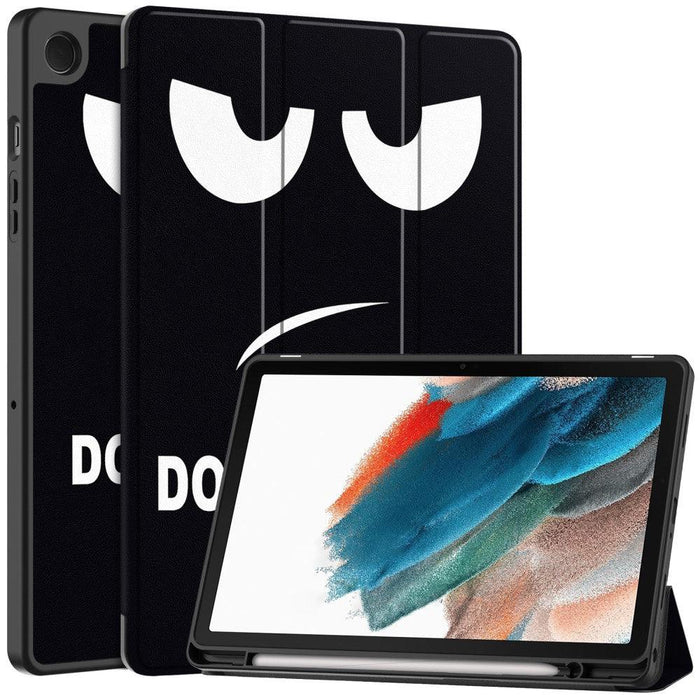 For Samsung Galaxy Tab A9 plus 11 case Pattern Printing PU Leather Tri-fold Stand Cover with Pen Slot - Don't Touch Me - buy-cases