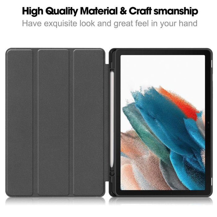 For Samsung Galaxy Tab A9 plus 11 case Pattern Printing PU Leather Tri-fold Stand Cover with Pen Slot - Don't Touch Me - buy-cases