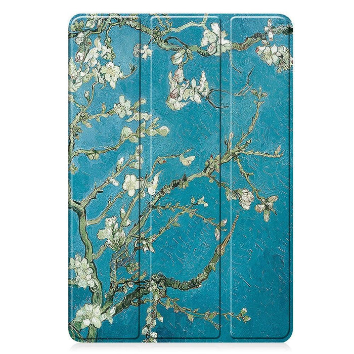 For Samsung Galaxy Tab A9 plus 11 case Pattern Printing PU Leather Tri-fold Stand Cover with Pen Slot - bloom tree - buy-cases