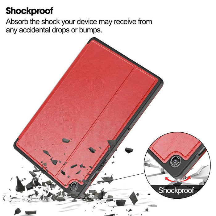 For Samsung Galaxy Tab A9 plus 11 case Shockproof Card Slot PU Tablet Cover with Stand - Red - buy-cases