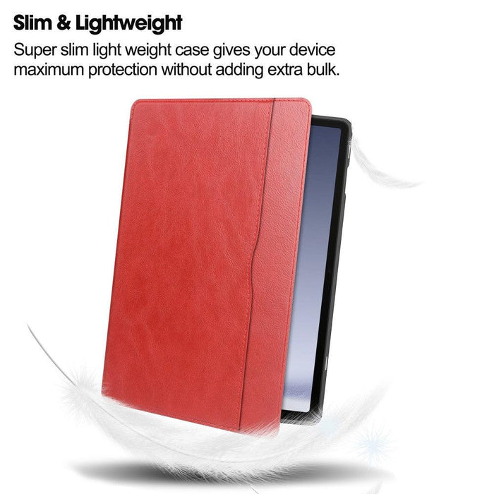 For Samsung Galaxy Tab A9 plus 11 case Shockproof Card Slot PU Tablet Cover with Stand - Red - buy-cases