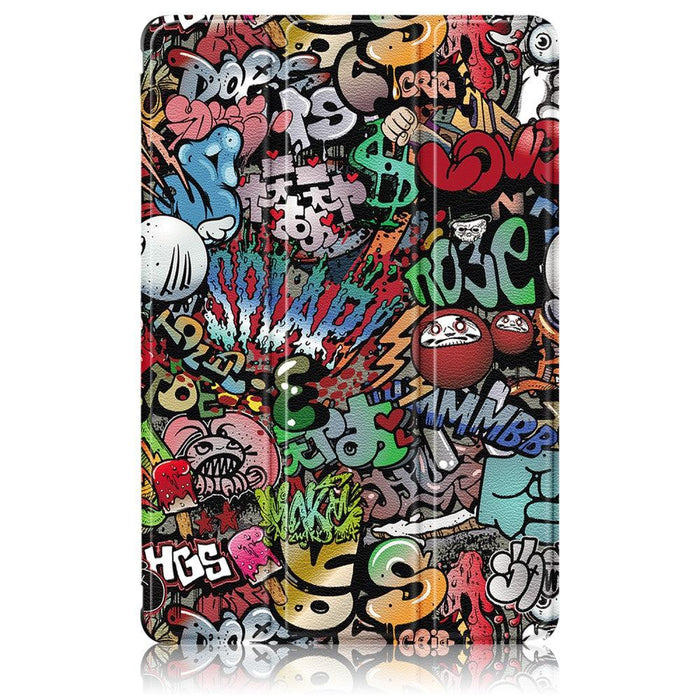 For Samsung Galaxy Tab A9 plus 11 x210 x216 Case Tri-fold Stand Pattern Printing Tablet Cover - Graffiti - buy-cases