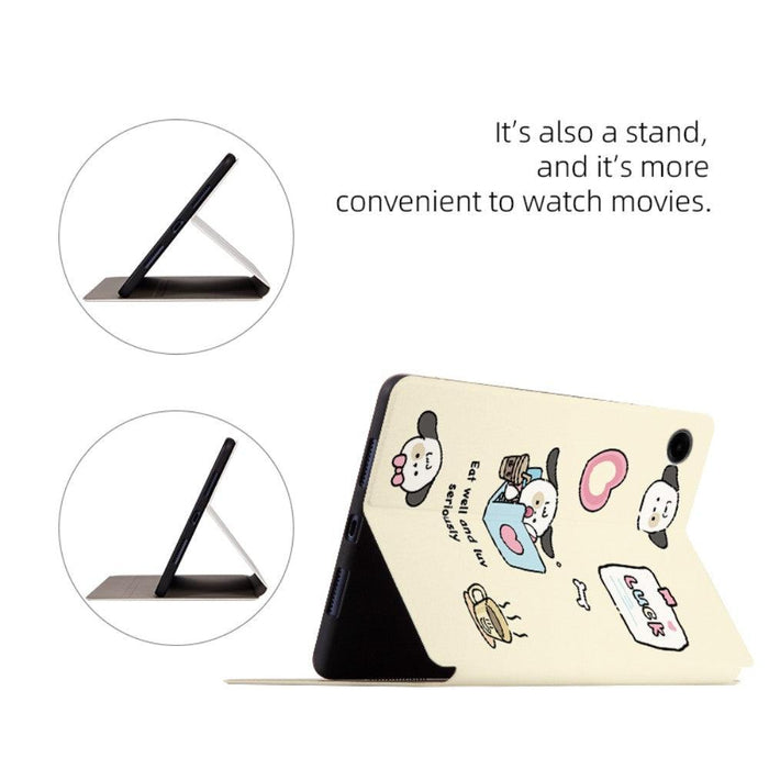 For Samsung Galaxy Tab A9 8.7 Smart Cover PU Leather Cartoon Pattern Stand Tablet Case - Angel Kitty - buy-cases