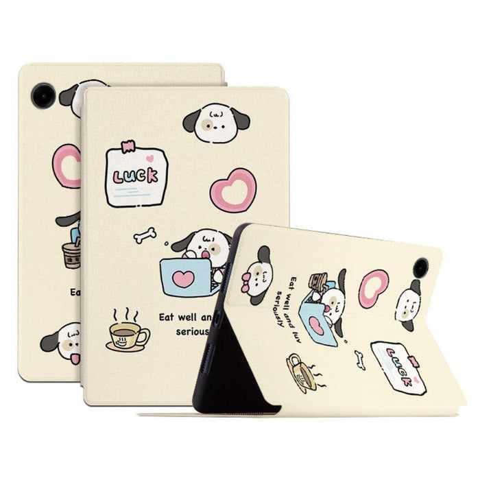 For Samsung Galaxy Tab A9 8.7 Smart Cover PU Leather Cartoon Pattern Stand Tablet Case - Work Puppy - buy-cases