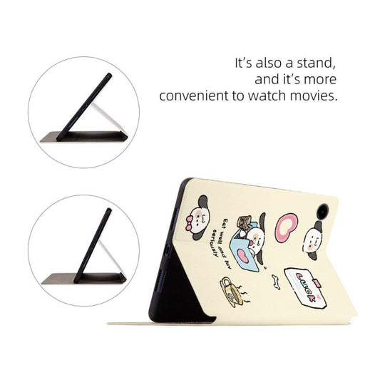 For Samsung Galaxy Tab A9 8.7 Smart Cover PU Leather Cartoon Pattern Stand Tablet Case - Work Puppy - buy-cases