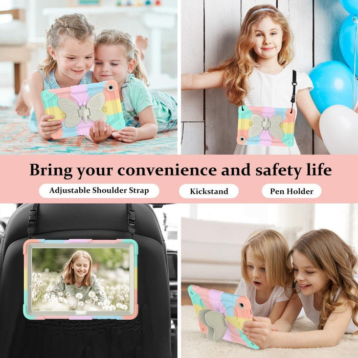 For Samsung Galaxy Tab A9 plus 11 Case Butterfly Shape Silicone with Shoulder Strap - buy-cases