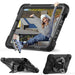 For Samsung Galaxy Tab A9 8.7 Case Rotary Kickstand PC+Silicone Hand Strap Tablet Cover - Black - buy-cases