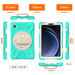 For Samsung Galaxy Tab A9 8.7 Case Rotary Kickstand PC+Silicone Hand Strap Tablet Cover - Mint Green - buy-cases