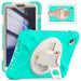 For Samsung Galaxy Tab A9 8.7 Case Rotary Kickstand PC+Silicone Hand Strap Tablet Cover - Mint Green - buy-cases