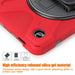 For Samsung Galaxy Tab A9 8.7 Case Rotary Kickstand PC+Silicone Hand Strap Tablet Cover - Red - buy-cases