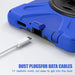 For Samsung Galaxy Tab A9 8.7 Case Rotary Kickstand PC+Silicone Hand Strap Tablet Cover - Blue - buy-cases