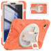 For Samsung Galaxy Tab A9 8.7 Case Rotary Kickstand PC+Silicone Hand Strap Tablet Cover - Orange - buy-cases