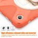 For Samsung Galaxy Tab A9 8.7 Case Rotary Kickstand PC+Silicone Hand Strap Tablet Cover - Orange - buy-cases