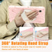 For Samsung Galaxy Tab A9 8.7 Case Rotary Kickstand PC+Silicone Hand Strap Tablet Cover - Pink - buy-cases