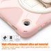 For Samsung Galaxy Tab A9 8.7 Case Rotary Kickstand PC+Silicone Hand Strap Tablet Cover - Pink - buy-cases