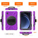 For Samsung Galaxy Tab A9 8.7 Case Rotary Kickstand PC+Silicone Hand Strap Tablet Cover - Purple - buy-cases