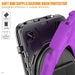 For Samsung Galaxy Tab A9 8.7 Case Rotary Kickstand PC+Silicone Hand Strap Tablet Cover - Purple - buy-cases