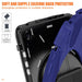 For Samsung Galaxy Tab A9 plus 11 Case PC+Silicone Rotary Kickstand Cover with Hand Strap - Navy Blue - buy-cases