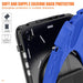 For Samsung Galaxy Tab A9 plus 11 Case PC+Silicone Rotary Kickstand Cover with Hand Strap - Blue - buy-cases