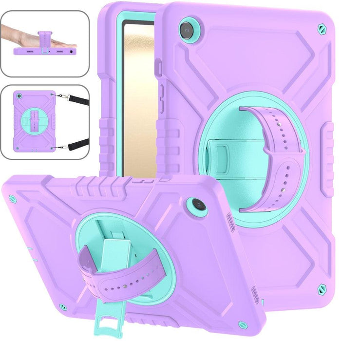 For Samsung Galaxy Tab A9 plus 11 Case PC+Silicone Rugged Shockproof Tablet Cover - Purple+Cyan - buy-cases