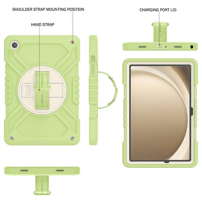 For Samsung Galaxy Tab A9 plus 11 Case PC+Silicone Rugged Shockproof Tablet Cover - Yellowgreen+White - buy-cases