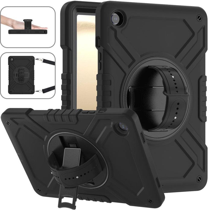 For Samsung Galaxy Tab A9 plus 11 Case PC+Silicone Rugged Shockproof Tablet Cover - All Black - buy-cases