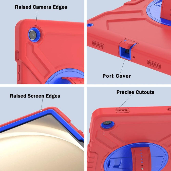 For Samsung Galaxy Tab A9 plus 11 Case PC+Silicone Rugged Shockproof Tablet Cover - Red+Blue - buy-cases