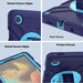 For Samsung Galaxy Tab A9 8.7 Case Protective Cover Kickstand Tablet Case with Shoulder Strap - Navy Blue+Sky Blue - buy-cases