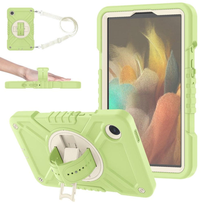 For Samsung Galaxy Tab A9 8.7 Case Protective Cover Kickstand Tablet Case - Yellowgreen+White - buy-cases