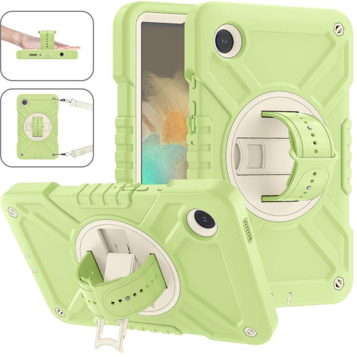 For Samsung Galaxy Tab A9 8.7 Case Protective Cover Kickstand Tablet Case - Yellowgreen+White - buy-cases