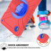 For Samsung Galaxy Tab A9 8.7 Case Protective Cover Kickstand Tablet Case with Shoulder Strap - Red+Blue - buy-cases