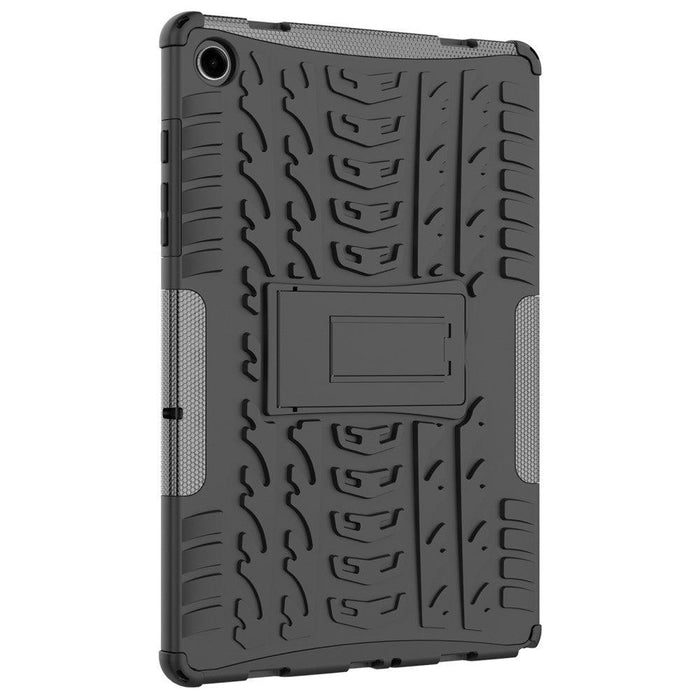 For Samsung Galaxy Tab A9 plus 11 Case Tire Texture Shockproof TPU+PC Tablet Cover with Kickstand - Black - buy-cases