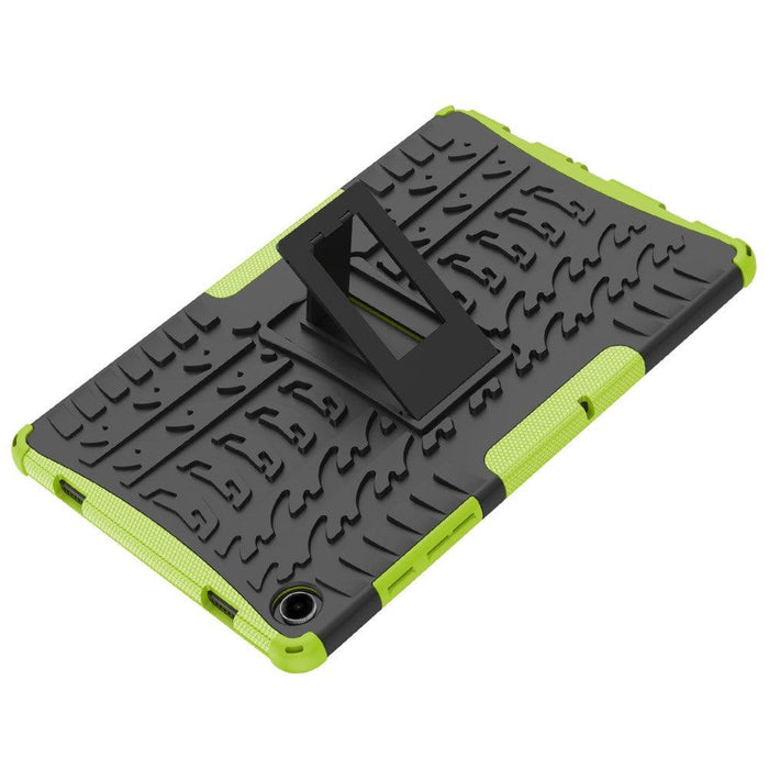 For Samsung Galaxy Tab A9 plus 11 Case Tire Texture Shockproof TPU+PC Tablet Cover with Kickstand – Green - buy-cases