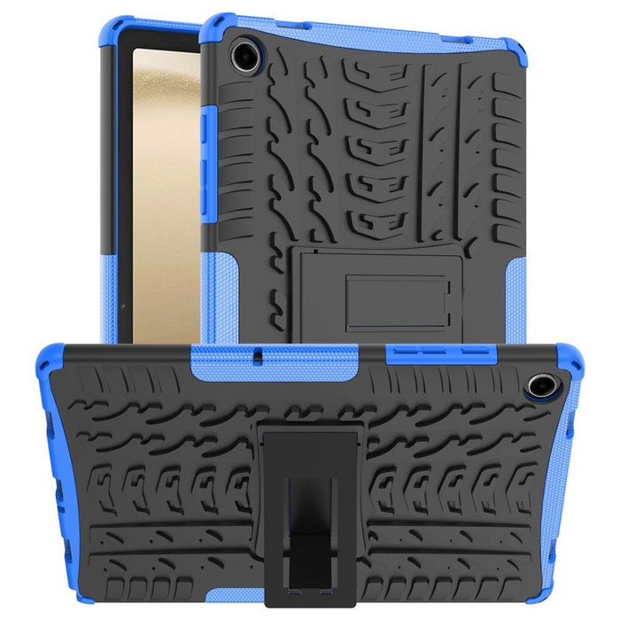 For Samsung Galaxy Tab A9 plus 11 Case Tire Texture Shockproof TPU+PC Tablet Cover with Kickstand - Blue - buy-cases