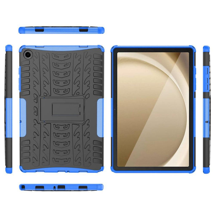 For Samsung Galaxy Tab A9 plus 11 Case Tire Texture Shockproof TPU+PC Tablet Cover with Kickstand - Blue - buy-cases