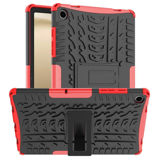 For Samsung Galaxy Tab A9 plus 11 Case Tire Texture Shockproof TPU+PC Tablet Cover with Kickstand - Red - buy-cases