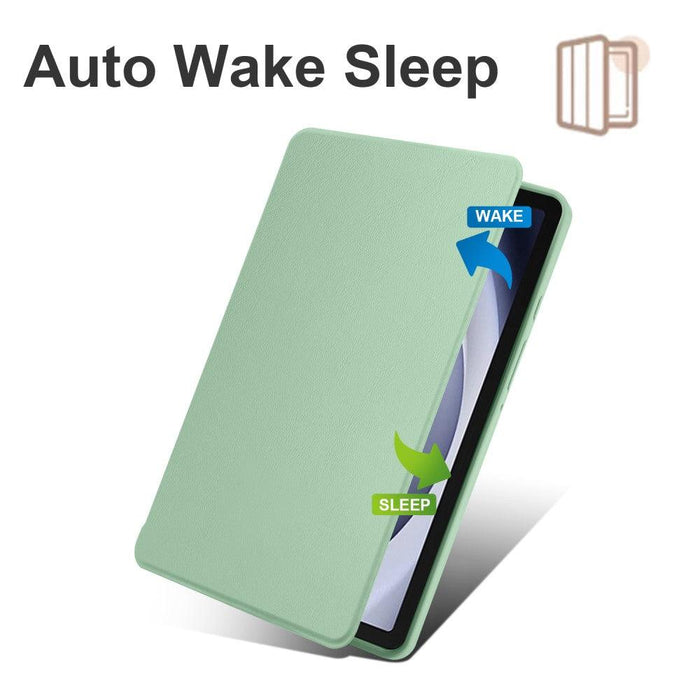 For Samsung Galaxy Tab A9 plus 11 Case PU Leather Flip Cover Rotary Stand with Pen Holder - Light Green - buy-cases