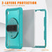 For Samsung Galaxy Tab A9 8.7 Case 360 Degree Rotary Kickstand Hand Strap Cover - Baby Blue - buy-cases