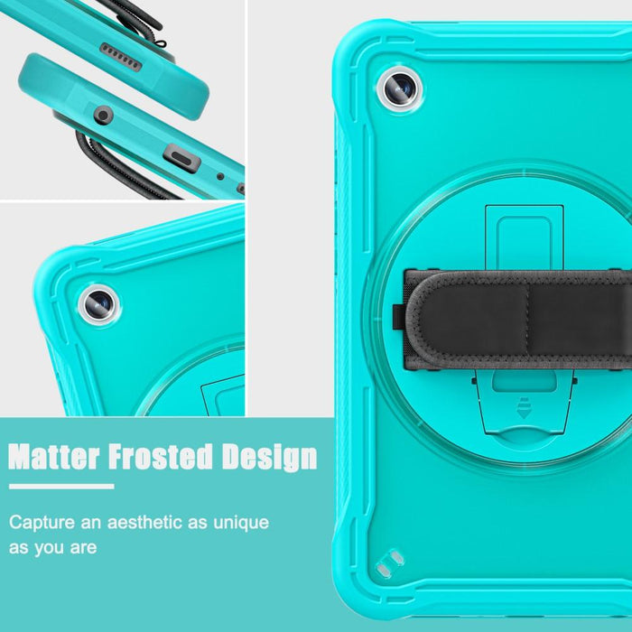 For Samsung Galaxy Tab A9 8.7 Case 360 Degree Rotary Kickstand Hand Strap Cover - Baby Blue - buy-cases