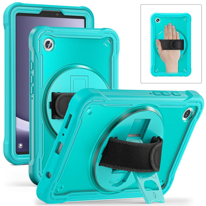 For Samsung Galaxy Tab A9 8.7 Case 360 Degree Rotary Kickstand Hand Strap Cover - Baby Blue - buy-cases