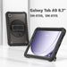 For Samsung Galaxy Tab A9 8.7 Case 360 Degree Rotary Kickstand Hand Strap Cover - Transparent Black - buy-cases