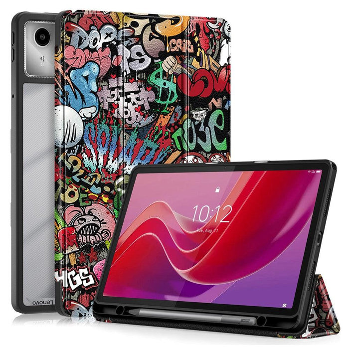 For Lenovo Tab M11 Case Full-Body Tri-fold Stand Pattern Tablet Smart Cover - Graffiti - buy-cases