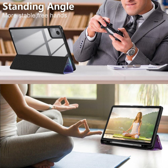 For Lenovo Tab M11 Case Full-Body Tri-fold Stand Pattern Tablet Smart Cover - Galaxy - buy-cases