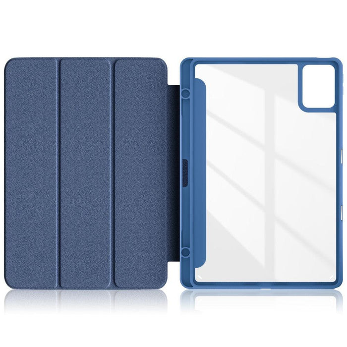 For Lenovo Tab M11 Case Skin-Touch Tri-fold Stand Tablet Smart Cover - Dark Blue - buy-cases