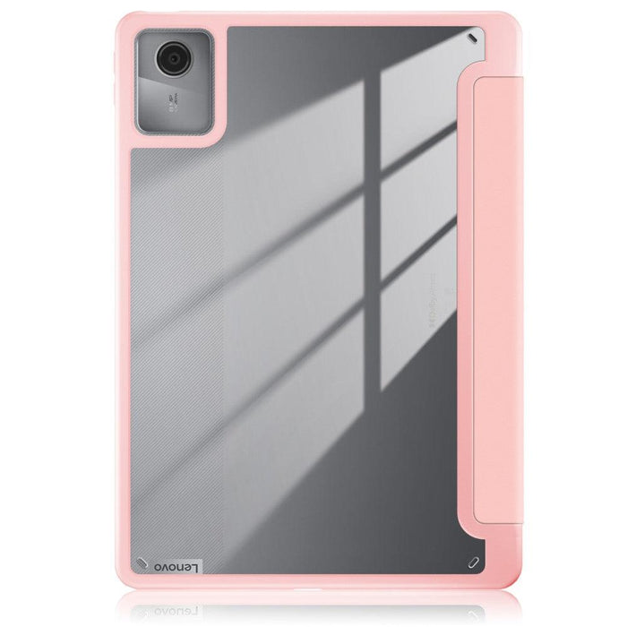 For Lenovo Tab M11 Case Skin-Touch Tri-fold Stand Tablet Smart Cover - Pink - buy-cases