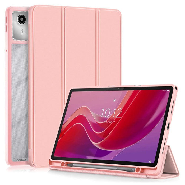 For Lenovo Tab M11 Case Skin-Touch Tri-fold Stand Tablet Smart Cover - Pink - buy-cases